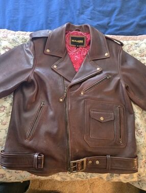 Hawkers Men’s Brown Leather Biker Jacket